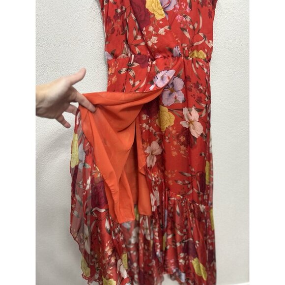 Johnny Was Jade Nidra Silk Wrap Dress Women’s Size Medium Floral (no Belt) Fairy - Picture 13 of 15